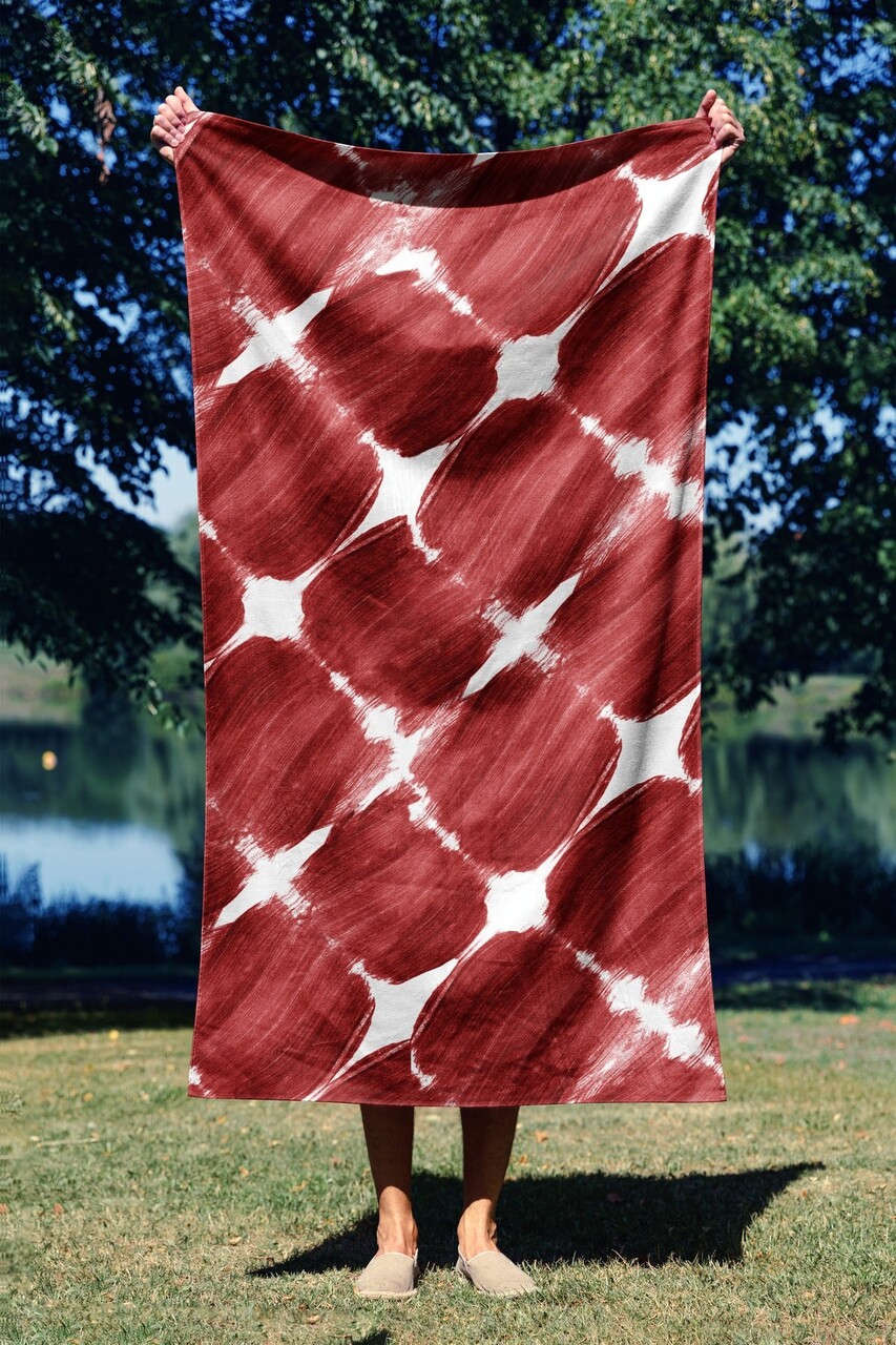 Prosop de plaja, L'essentiel Maison, Red Muscle 90, 90x150 cm, Multicolor - imagine 6